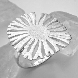 Floraler Rring Kornblume aus 925er Silber- Fingerring - Sterlingsilber - Gre 52