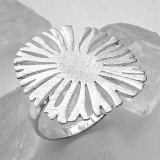 Floraler Rring Kornblume aus 925er Silber- Fingerring - Sterlingsilber - Gre 56