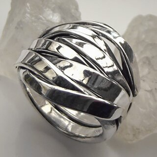 Verschlungener Ring in Wickeloptik aus 925er Silber - Fingerring - Sterlingsilber - Größe 54