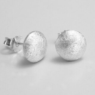Klassische runde Ohrstecker aus eismattiertem 925er Silber - Ohrringe - Sterlingsilber