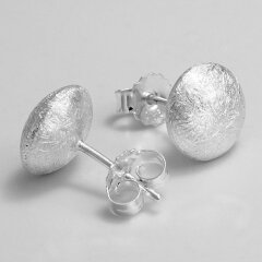 Klassische runde Ohrstecker aus eismattiertem 925er Silber - Ohrringe - Sterlingsilber