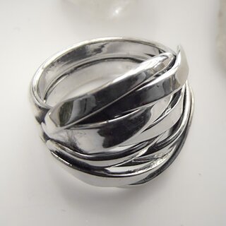 Verschlungener Ring in Wickeloptik aus 925er Silber - Fingerring - Sterlingsilber - Größe 64