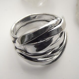 Verschlungener Ring in Wickeloptik aus 925er Silber - Fingerring - Sterlingsilber - Gre 64