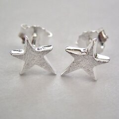 Ohrstecker kleiner Stern aus gecrashtem 925er Silber -...