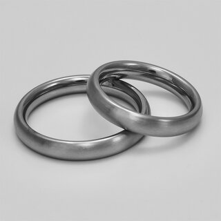 Schlichter Bandring aus Edelstahl - 4 mm - Partnerring - Freundschaftsring - Fingerring - Gre 51