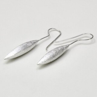 Große Ohrhänger aus 925er Silber - gecrashte Optik - Ohrringe - Sterlingsilber