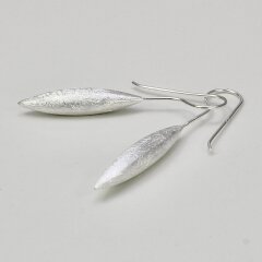 Große Ohrhänger aus 925er Silber - gecrashte Optik - Ohrringe - Sterlingsilber