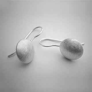 Runde Ohrhänger aus 925er Silber - beidseitig gecrasht - Ohrringe - Sterlinsilber