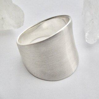 Eleganter Ring aus mattiertem 925er Silber - Silberring aus Sterlingsilber Größe 55