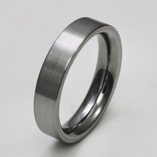 Schlichter Verlobungsring aus mattiertem Edelstahl - 5 mm - Partnerring - Fingerring - Bandring - Größe 52