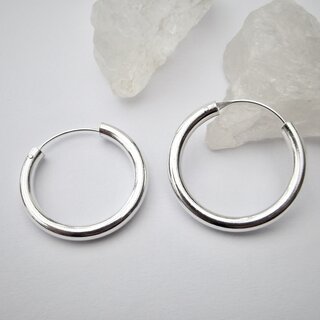Klassisch elegante Creolen aus 925er Silber - 24 mm - Ohrringe - Sterlingsilber