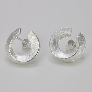 Ohrstecker Silberwirbel aus 925er Silber - eismattierte  Ohrringe - Sterlingsilber