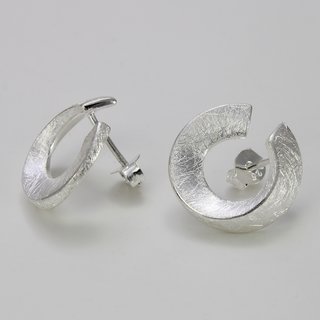 Ohrstecker Silberwirbel aus 925er Silber - eismattierte  Ohrringe - Sterlingsilber