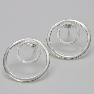 Raffinierter veränderbarer Ohrstecker Kringel aus 925er Silber - Ohrringe -Sterlingsilber