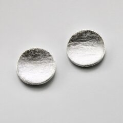 Schicker gewölbter Ohrstecker aus 925er Silber - eismattierte Ohrringe - Sterlingsilber