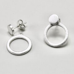 Veränderbarer Ohrstecker Scheibe mit Kringel aus 925er Silber - Ohrringe