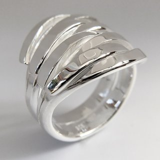 Geschmiedeter Ring aus 925er Silber - polierter Fingerring - Sterlingsilber - Gre 54
