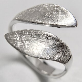 Eleganter offener Ring aus eismattiertem 925er Silber - Fingerring - Sterlinsilber - Größe 52