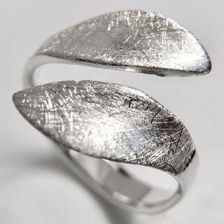 Eleganter offener Ring aus eismattiertem 925er Silber - Fingerring - Sterlinsilber - Gre 60
