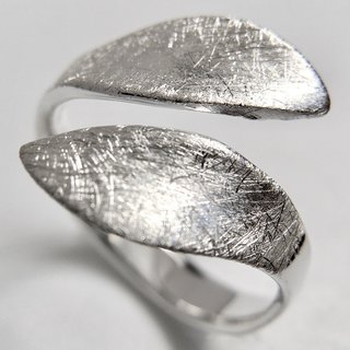 Eleganter offener Ring aus eismattiertem 925er Silber - Fingerring - Sterlinsilber - Gre 62