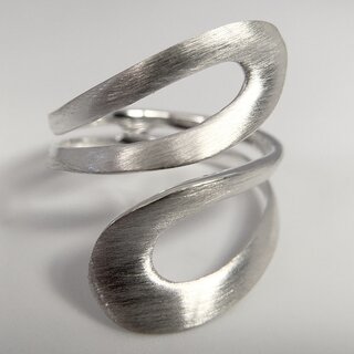 Eleganter offener Ring aus fein mattiertem 925er Silber -  Fingerring - Sterlingsilber - Größe 50