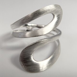 Eleganter offener Ring aus fein mattiertem 925er Silber -  Fingerring - Sterlingsilber - Gre 64