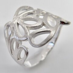 Ring Rankenspiel aus mattiertem 925er Silber - Fingerring - Sterlingsilber - bis Größe 64 - Größe 62