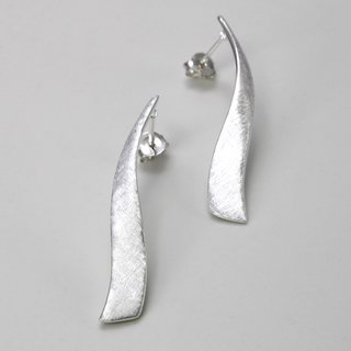 Elegante lange geschwungene Ohrstecker aus 925er Silber - Ohrringe - Sterlingsilber