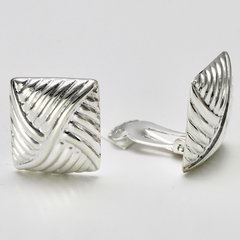 Ohrclips eckiger Knoten aus 925er Silber  - Ohrringe -...