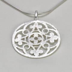 Anhänger "Blumenornament Fleuron" aus eismattiertem 925er Silber - Kettenanhänger - Sterlingsilber