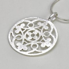 Silberanhnger Blumenornament Fleuron aus 925er...