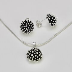 Schmuckset schwarzes Feuerwerk aus 925er Silber -...
