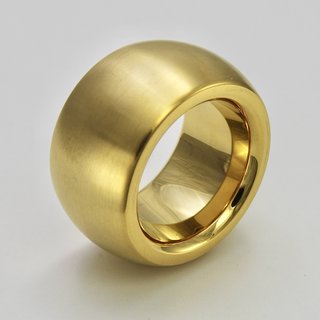 Breiter Ring aus vergoldetem Edelstahl - 14mm - Edelstahlring 52