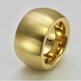 Breiter Ring aus vergoldetem Edelstahl - 14mm - Edelstahlring 54