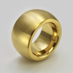 Breiter Ring aus vergoldetem Edelstahl - 14mm - Edelstahlring 64