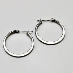 Creolen aus mattiertem Edelstahl - 30mm - auffllige...