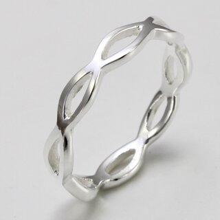 Filigraner Ring aus fein mattiertem 925er Silber - 3,5 mm - Sterlingsilber - Größe 48