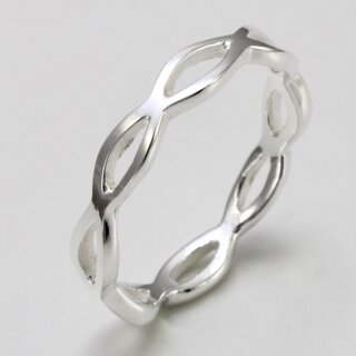 Filigraner Ring aus fein mattiertem 925er Silber - 3,5 mm - Sterlingsilber - Größe 62