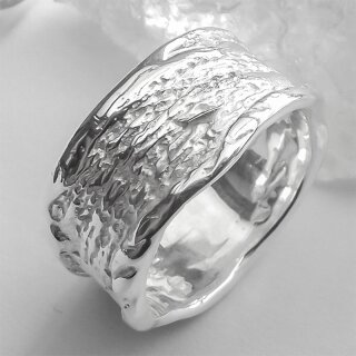Fein geschwungener Bandring aus 925er Silber - 10 mm - Fingerring - Sterlingsilber bis Größe 68 - Größe 64