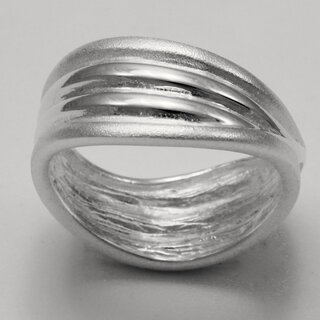 Silberring rundherum immer anders aus 925er Sterlingsilber - Gre 56