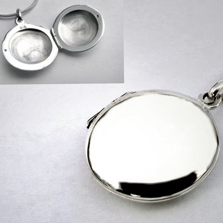 Rundes Medaillon aus aus auf Hochglanz poliertem 925er Silber - Kettenanhnger - Sterlingsilber