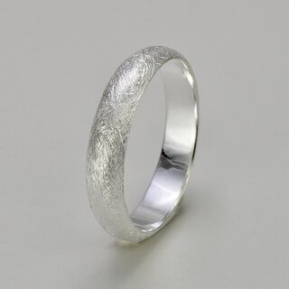 Schmaler Partnerring aus eismattiertem 925er Silber - Sterlingsilber - Gre 50