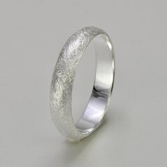 Schmaler Partnerring aus eismattiertem 925er Silber - Sterlingsilber - Größe 68