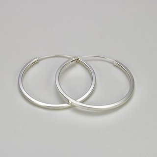 Schlichte Creolen aus 925er Silber - 36 mm - Ohrringe - Sterlingsilber