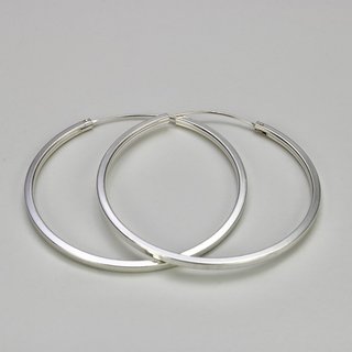 Schlichte Creolen aus 925er Silber - 45 mm - Ohrringe - Sterlingsilber