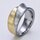 Bicolor Ring aus fein mattiertem Edelstahl, zur Hälfte vergoldet - Edelstahlring - Fingerring - Größe 53