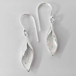 Ohrhänger Blütte aus teilweise geweißtem 925er Silber - Ohrhänger - Sterlingsilber