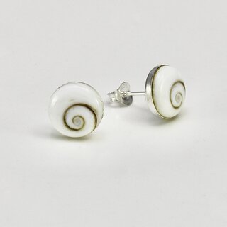 Ohrstecker aus 925er Silber mit Shiva Auge -10  mm -  Ohrschmuck - Sterlingsilber - Operculum