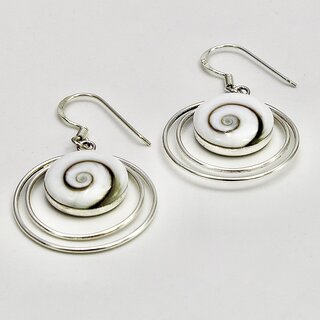 Ohrhnger aus 925er Silber mit Shiva Auge - 20  mm -  Ohrschmuck - Sterlingsilber - Operculum