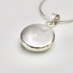 Anhänger aus 925er Silber mit Shiva Auge - 14  mm -  Kettenanhänger - Sterlingsilber - Operculum